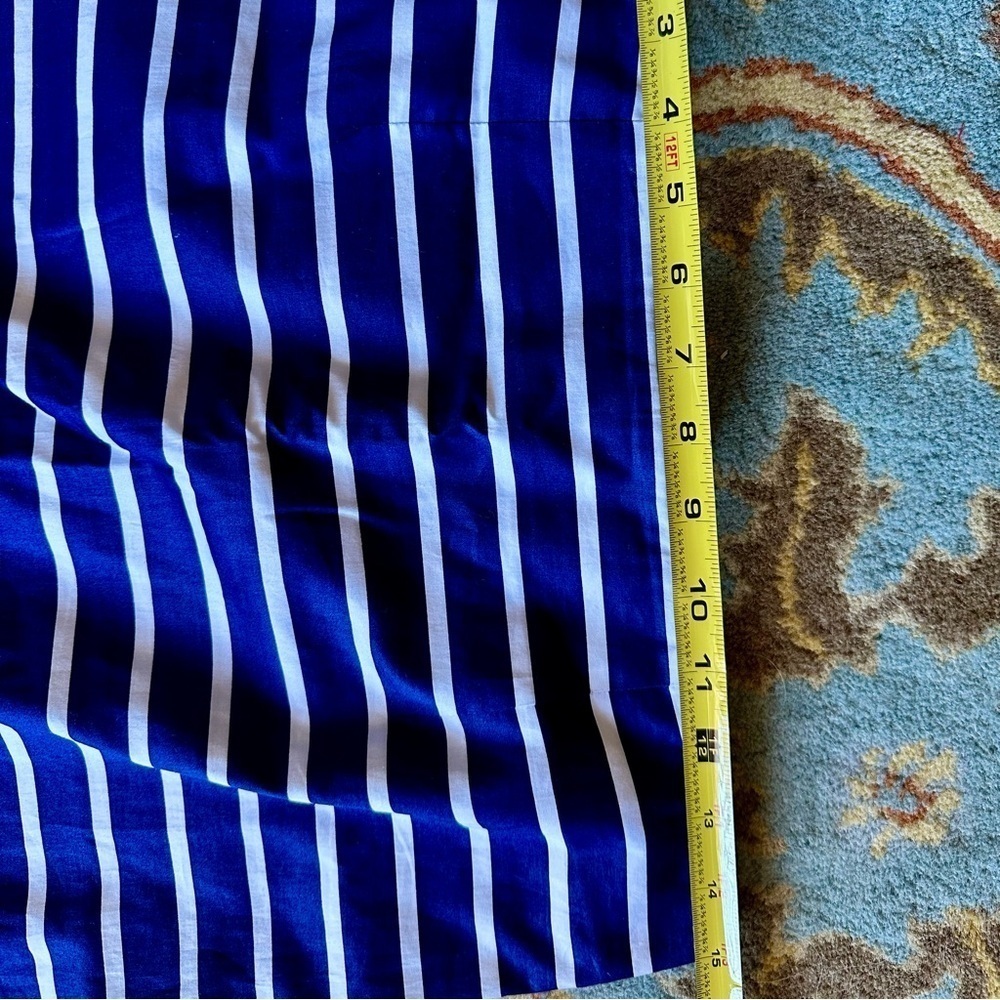 Vineyard Vines Navy Blue and White Cotton Striped Skirt with Red Trim at Bottom - Picture 5 of 7